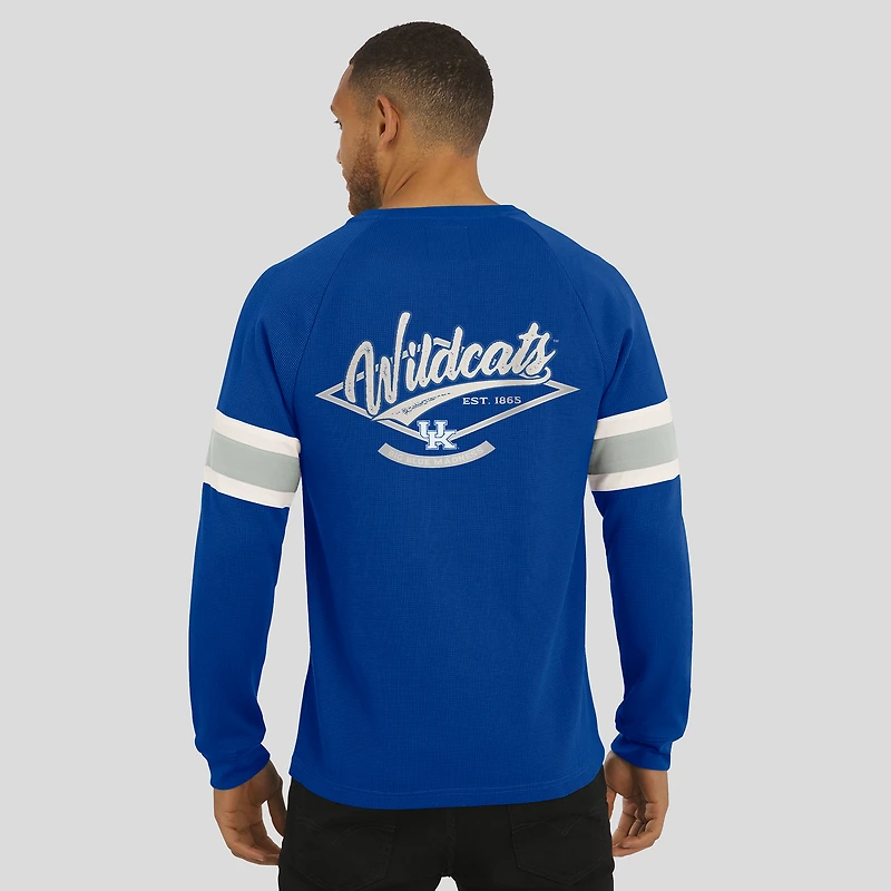 T-shirt Henley à manches longues raglan en tricot gaufré pour homme de la collection Darius Rucker par Fanatics Royal Kentucky Wildcats