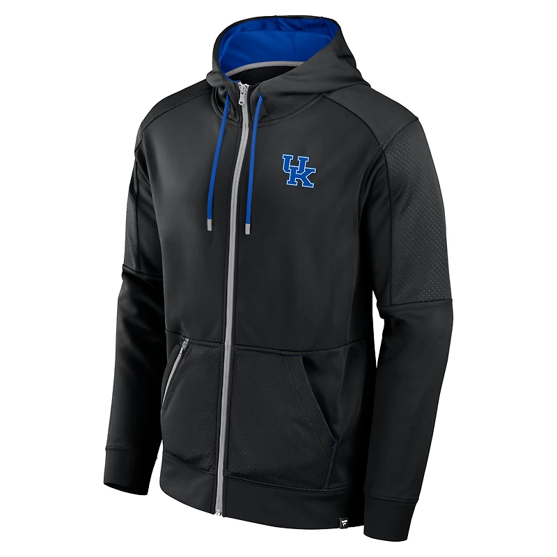 Sweat à capuche entièrement zippé Fanatics pour hommes, noir, Kentucky Wildcats Defender