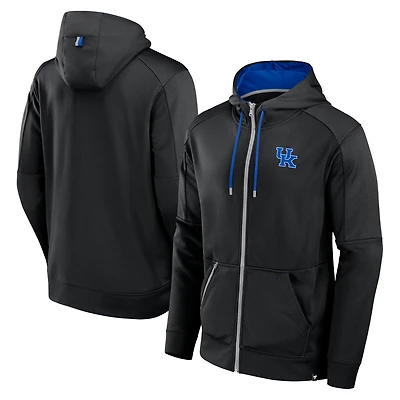 Sweat à capuche entièrement zippé Fanatics pour hommes, noir, Kentucky Wildcats Defender