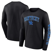 Men's Fanatics Black Kentucky Wildcats Distressed Arch Over Logo Long Sleeve T-Shirt