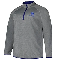 Men's Fanatics Charcoal Kentucky Wildcats Raglan Big &Tall Quarter-Zip Top