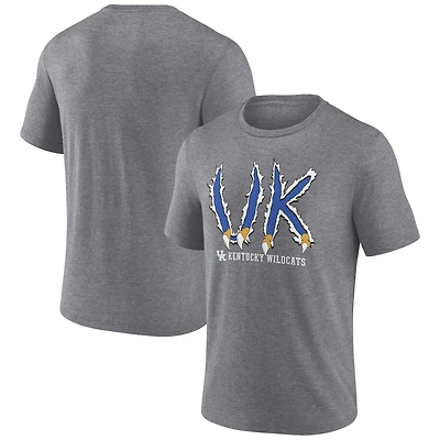 Men's Fanatics Heather Gray Kentucky Wildcats Favorite Play Tri-Blend T-Shirt