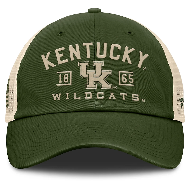 Men's Fanatics Olive Kentucky Wildcats OHT Military Appreciation Frontier Trucker Adjustable Hat