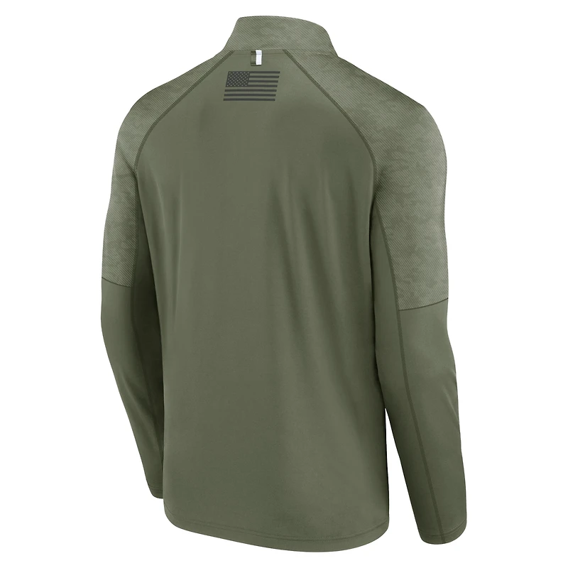 Veste à quart de zip Titan Raglan Fanatics Olive Kentucky Wildcats OHT Military Appréciation pour hommes