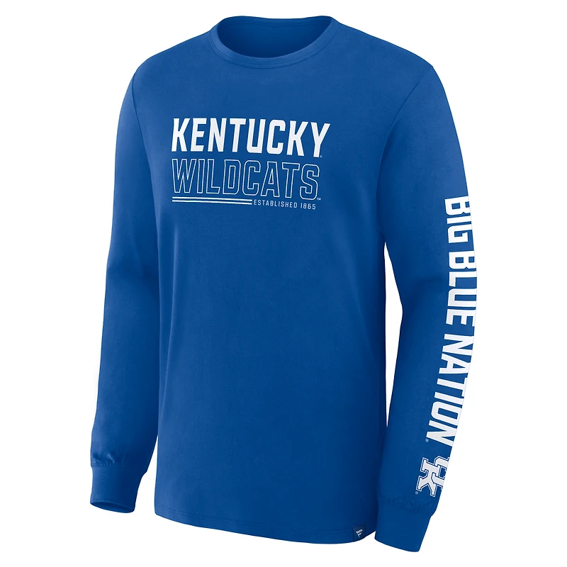 Men's Fanatics Royal Kentucky Wildcats Quad Fuel The Fire Long Sleeve T-Shirt