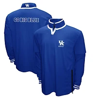 Ensemble 3-en-1 Franchise Club Royal Kentucky Wildcats : t-shirt double couche et pull à fermeture éclair quart de tour