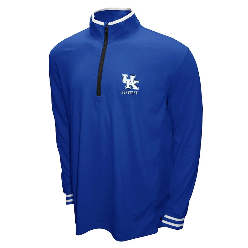 Ensemble 3-en-1 Franchise Club Royal Kentucky Wildcats : t-shirt double couche et pull à fermeture éclair quart de tour