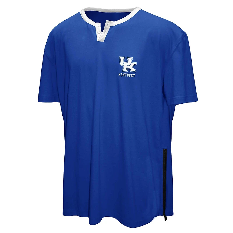 Ensemble 3-en-1 Franchise Club Royal Kentucky Wildcats : t-shirt double couche et pull à fermeture éclair quart de tour
