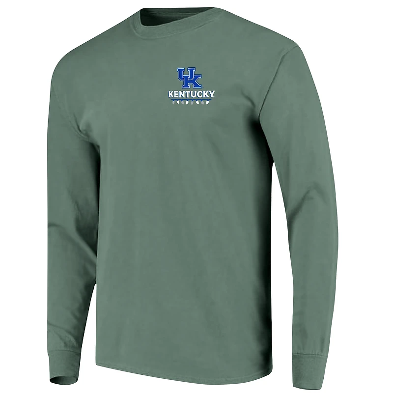 T-shirt à manches longues pour homme Kentucky Wildcats, couleurs confort, motif sapin de Noël vert
