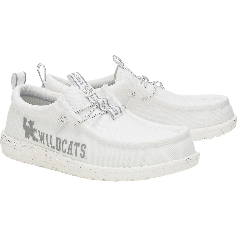 Chaussures décontractées Hey Dude blanches pour hommes Kentucky Wildcats Wally