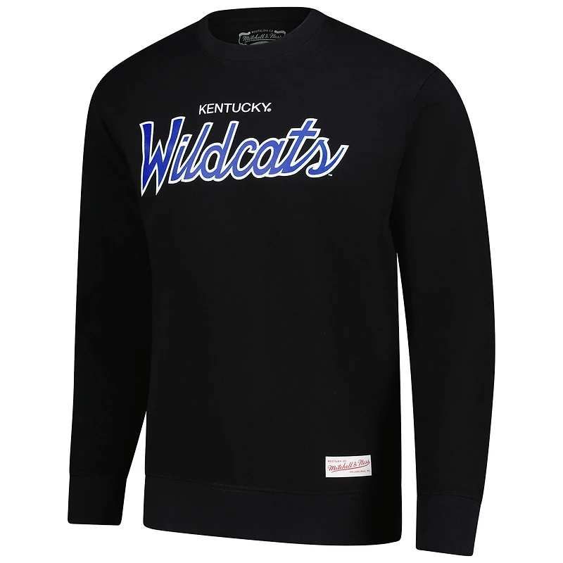 Men's Mitchell & Ness  Black Kentucky Wildcats Elite Script Pullover Sweatshirt