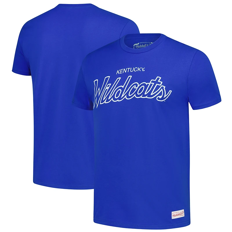 T-shirt pour homme Mitchell & Ness Royal Kentucky Wildcats Elite Script