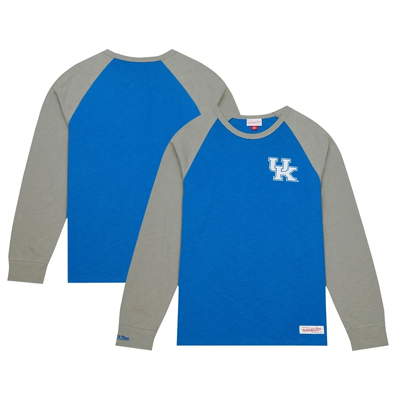 T-shirt à manches longues raglan légendaire flammé Mitchell & Ness Royal Kentucky Wildcats pour hommes