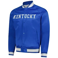 Veste Mitchell & Ness Royal Kentucky Wildcats pour homme, légère, en satin, à manches raglan et boutons-pression.