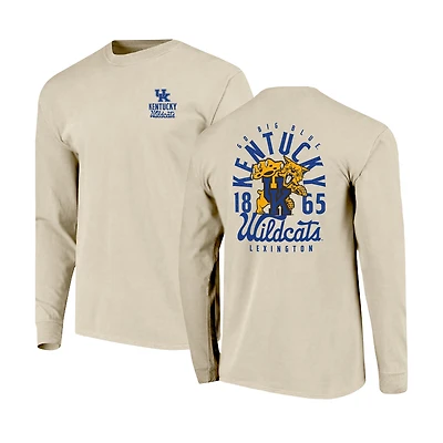 Men's Natural Kentucky Wildcats Comfort Colors Mascot Overlay Long Sleeve T-Shirt