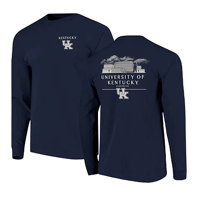 Men's Navy Kentucky Wildcats Comfort Colors Campus Nights Long Sleeve T-Shirt
