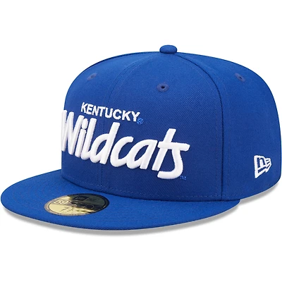 Men's New Era Blue Kentucky Wildcats Script Original 59FIFTY Fitted Hat