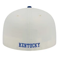 Men's New Era Cream Kentucky Wildcats Chrome 59FIFTY Fitted Hat