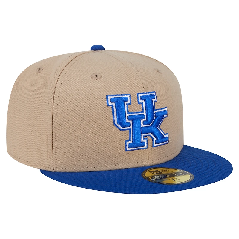 Men's New Era  Khaki Kentucky Wildcats Two-Tone 59FIFTY Fitted Hat