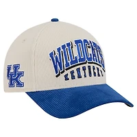 Men's New Era Royal/Cream Kentucky Wildcats Arch Two-Tone Corduroy 9FORTY A-Frame Adjustable Hat