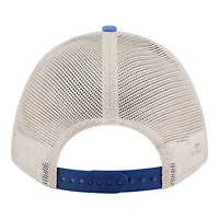 Men's New Era  Stone/Royal Kentucky Wildcats Frayed Patch 9FORTY M-Crown A-Frame Trucker Adjustable Hat