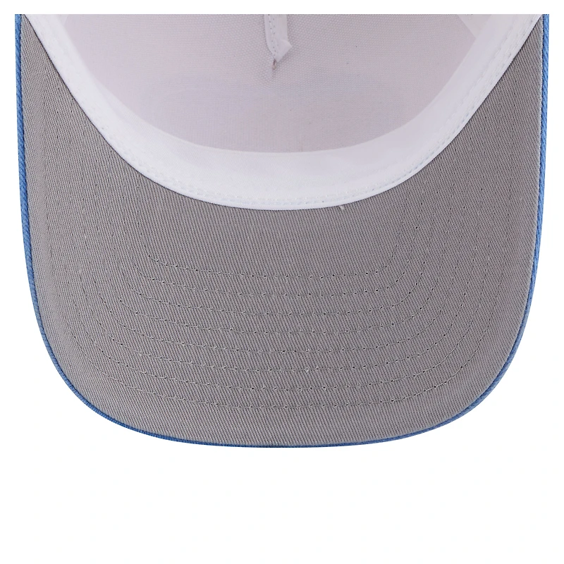 Men's New Era Stone/Royal Kentucky Wildcats Frayed Patch 9FORTY M-Crown A-Frame Trucker Adjustable Hat
