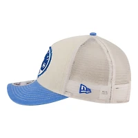 Men's New Era  Stone/Royal Kentucky Wildcats Frayed Patch 9FORTY M-Crown A-Frame Trucker Adjustable Hat