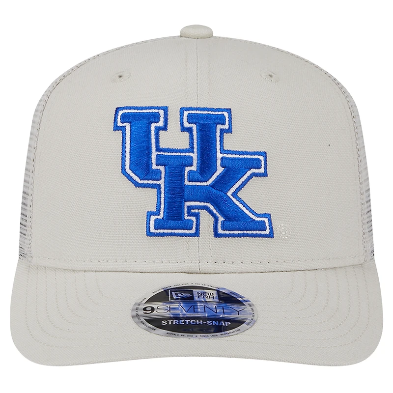 Men's New Era Stone Kentucky Wildcats Canvas 9SEVENTY Stretch-Snap Adjustable Hat