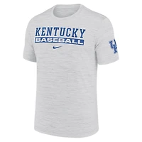 T-shirt Nike Ash Kentucky Wildcats Velocity Baseball Wordmark Stack Performance pour homme