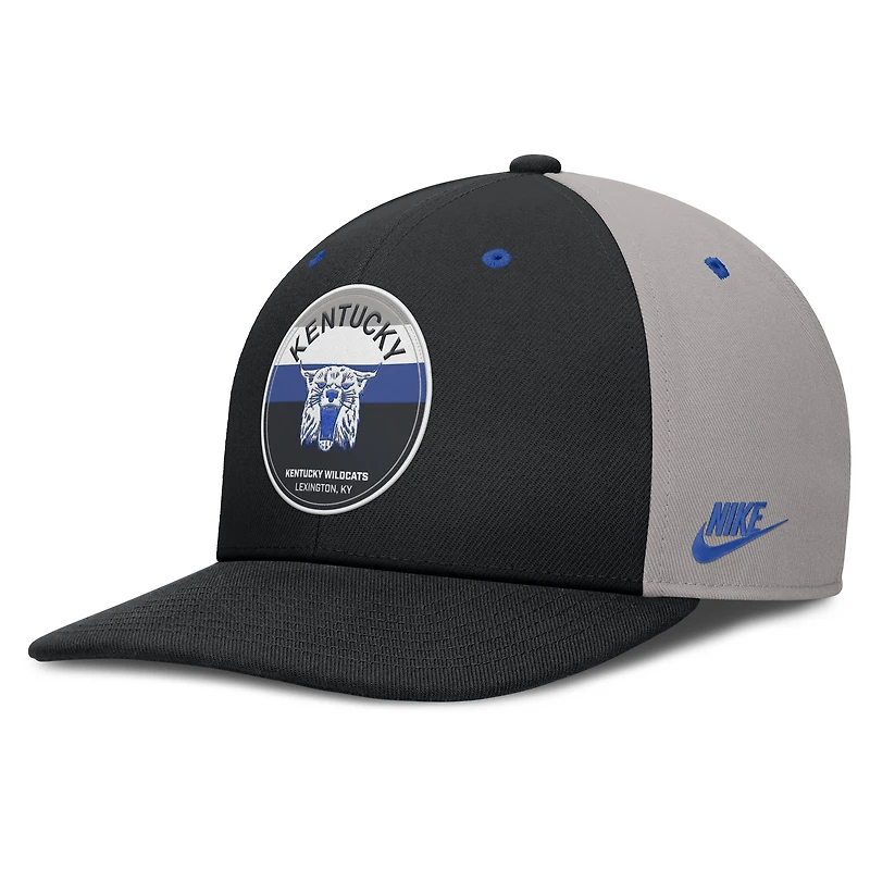 Men's Nike Black/Gray Kentucky Wildcats Prep Pro Performance Snapback Hat
