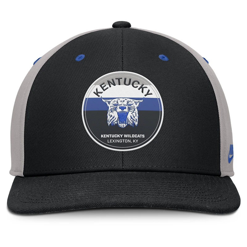 Men's Nike Black/Gray Kentucky Wildcats Prep Pro Performance Snapback Hat