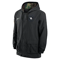 Men's Nike Black Kentucky Wildcats 2025 NCAA Military Appreciation Full-Snap Jacket