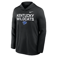 Men's Nike Black Kentucky Wildcats 2025 Sideline Dri-FIT Long Sleeve Hoodie T-Shirt