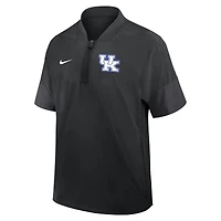 Veste d'entraîneur Nike noire à manches courtes et fermeture éclair quart de tour pour homme, Kentucky Wildcats 2025
