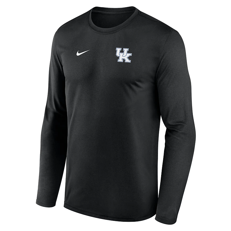 Men's Nike Black Kentucky Wildcats 2026 Sideline Small Logo Legend Dri-FIT Long Sleeve T-Shirt