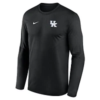 Men's Nike Black Kentucky Wildcats 2026 Sideline Small Logo Legend Dri-FIT Long Sleeve T-Shirt