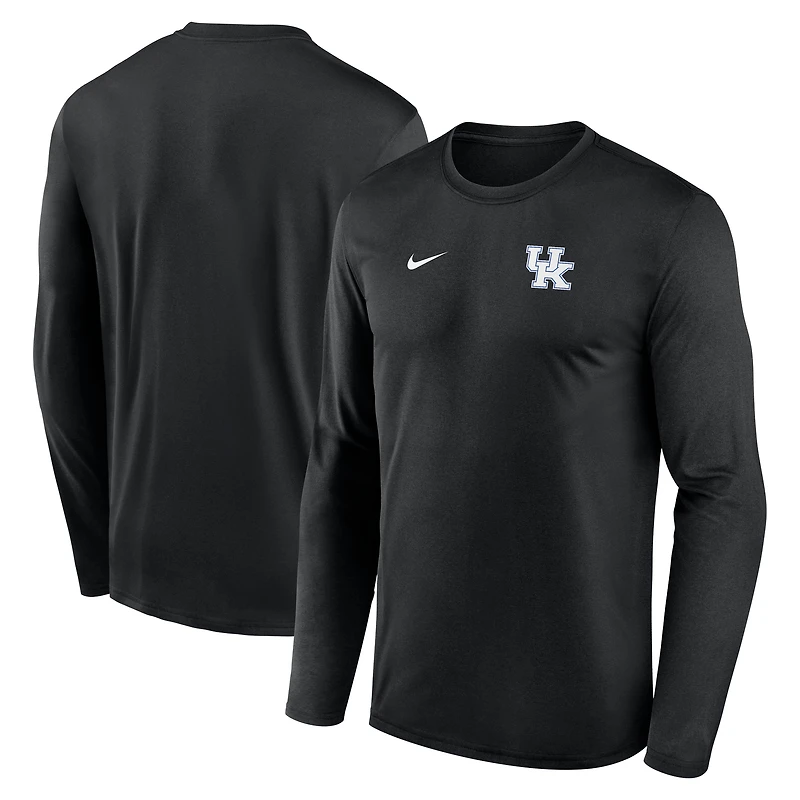 T-shirt à manches longues Nike Black Kentucky Wildcats 2026 Sideline Small Logo Legend Dri-FIT pour homme