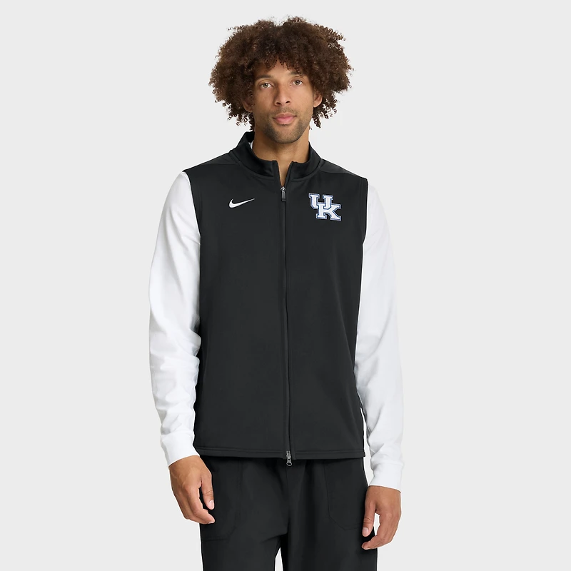 Gilet Nike noir Kentucky Wildcats Primetime Victory Performance à fermeture éclair intégrale pour homme