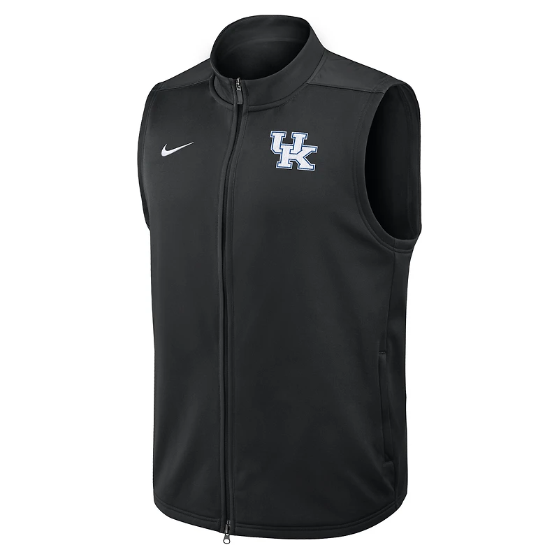 Gilet Nike noir Kentucky Wildcats Primetime Victory Performance à fermeture éclair intégrale pour homme