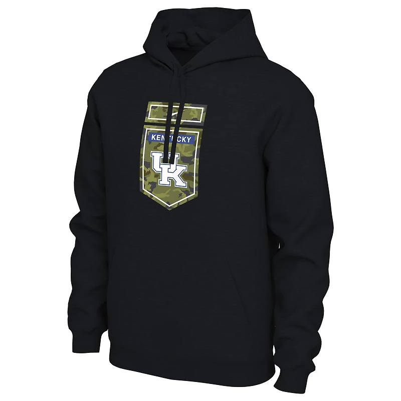 Chandail à capuchon enfiler et camouflage pour vétérans des Kentucky Wildcats Nike homme, noir