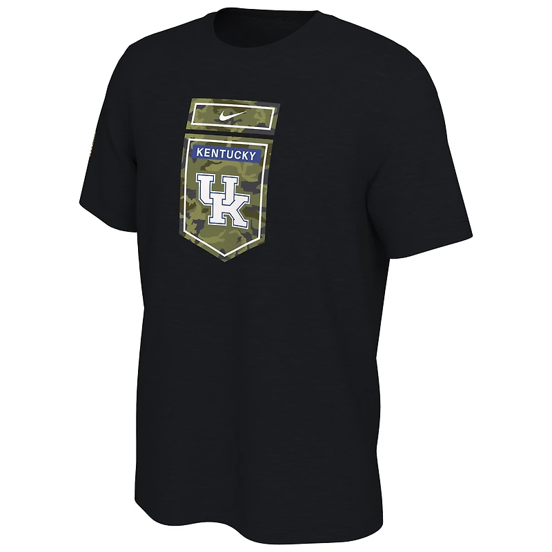 T-shirt Nike Kentucky Wildcats Veterans Camo noir pour homme
