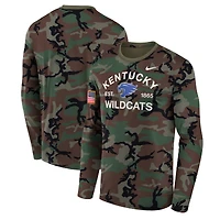 T-shirt à manches longues Nike Camo Kentucky Wildcats 2025 Military Appreciation Legend Dri-FIT pour homme