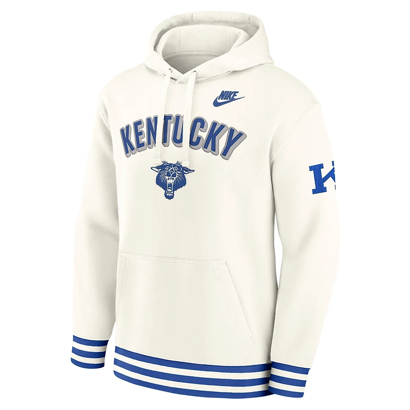 Sweat à capuche rétro Nike Kentucky Wildcats Legacy pour homme, couleur crème