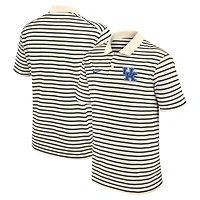 Polo Nike Dri-FIT crème à rayures avec logo principal des Kentucky Wildcats pour homme