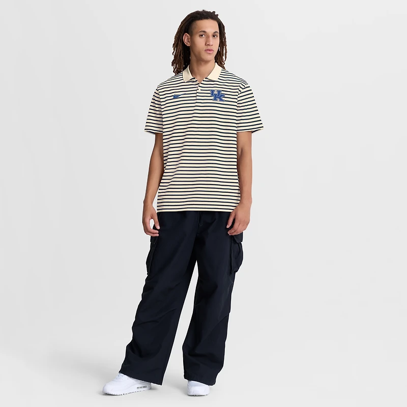 Polo Nike Dri-FIT rayé Primetime Victory pour homme, bleu royal/blanc, Kentucky Wildcats