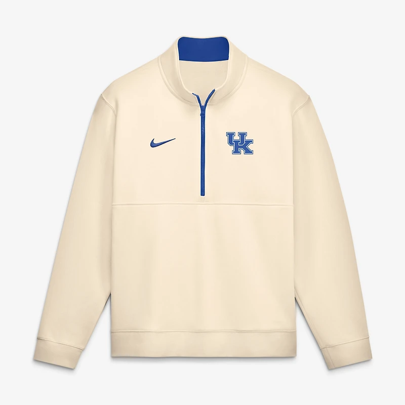 Pull-over Nike Kentucky Wildcats Primetime Club Fleece demi-zip crème pour homme