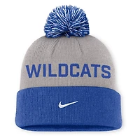 Men's Nike Gray/Royal Kentucky Wildcats Primetime Peak Cuffed Knit Hat with Pom