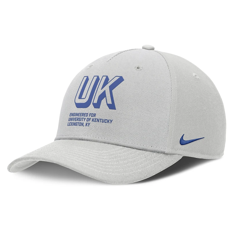 Men's Nike Gray Kentucky Wildcats 2025 Sideline Dust Pinched Rise Adjustable Hat