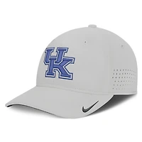 Men's Nike  Gray Kentucky Wildcats 2026 Sideline Practice AeroBill Swooshflex Dri-FIT Hat