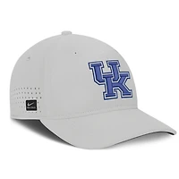 Men's Nike  Gray Kentucky Wildcats 2026 Sideline Practice AeroBill Swooshflex Dri-FIT Hat